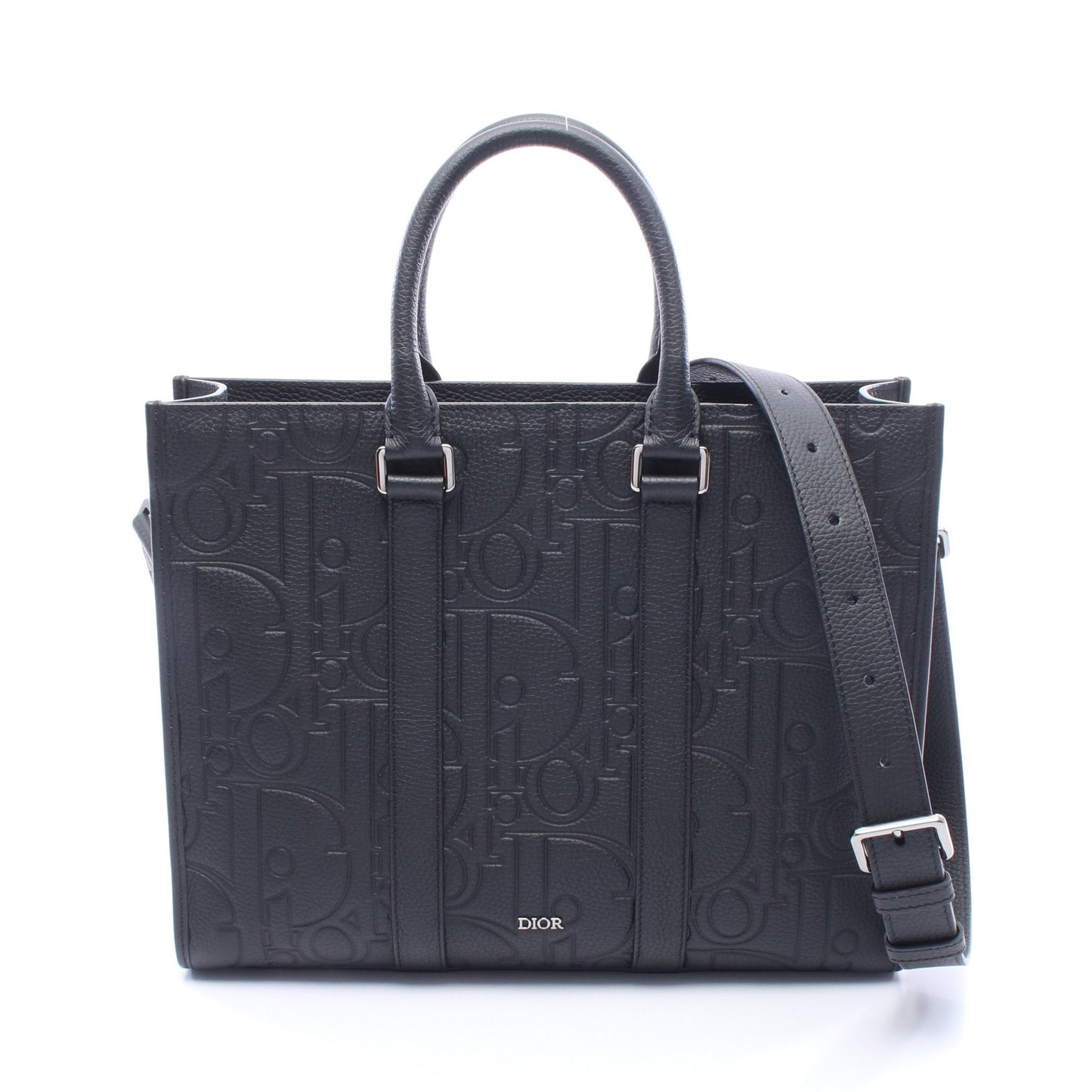 グラビティ East-West ミディアム 2WAY ハンドバッグ トートバッグ レザー ブラック クリスチャンディオール バッグ Christian Dior