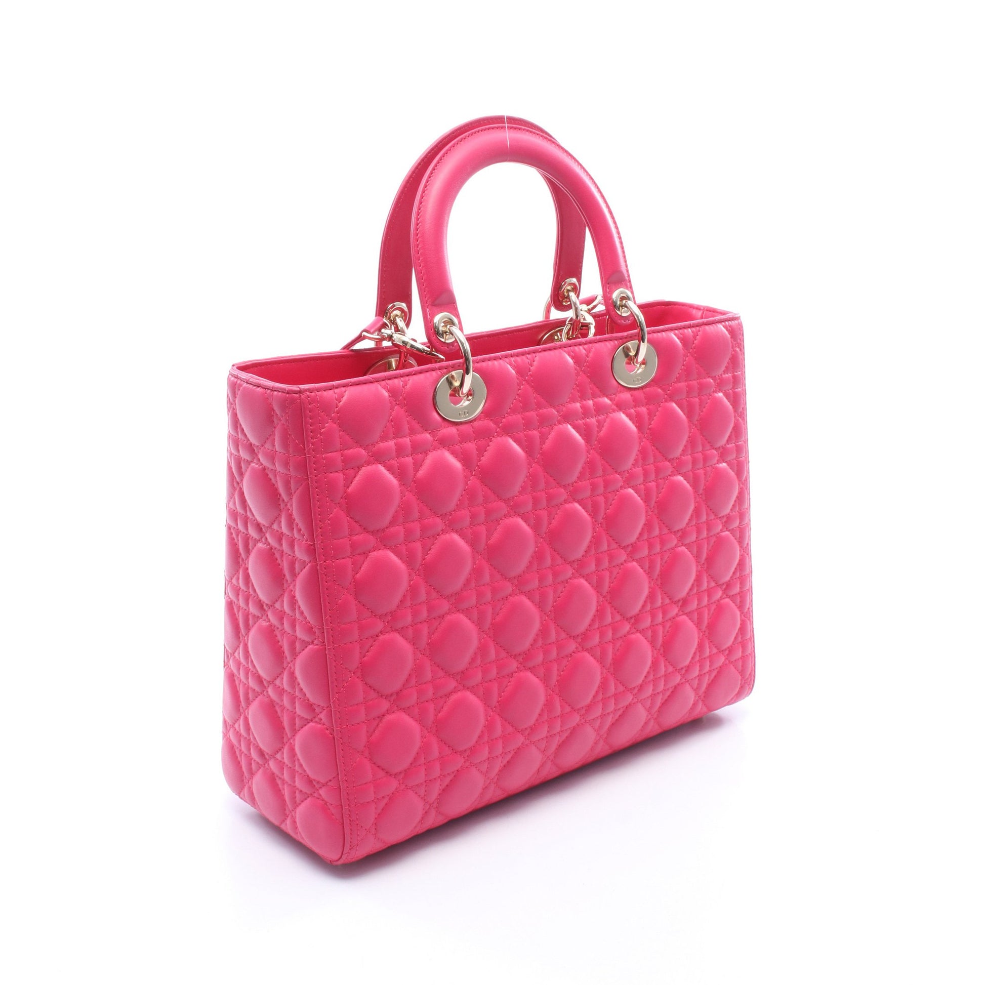 レディディオール ラージ 2WAY ハンドバッグ レザー ピンク クリスチャンディオール バッグ Christian Dior