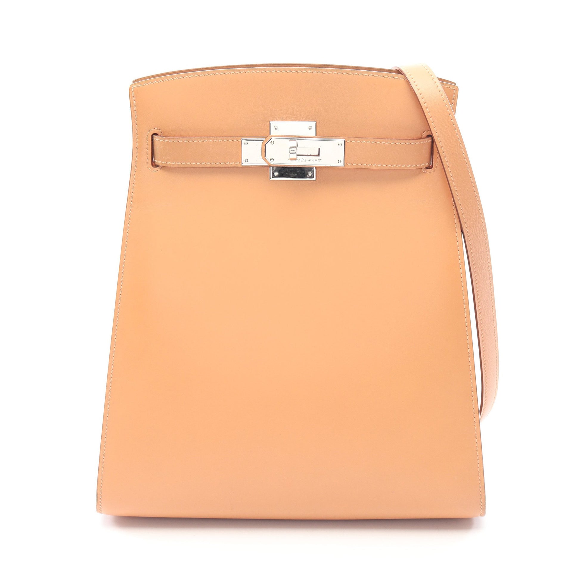 ケリースポーツMM ショルダーバッグ ボックスカーフ ベージュ シルバー金具 □B刻印 エルメス バッグ HERMES