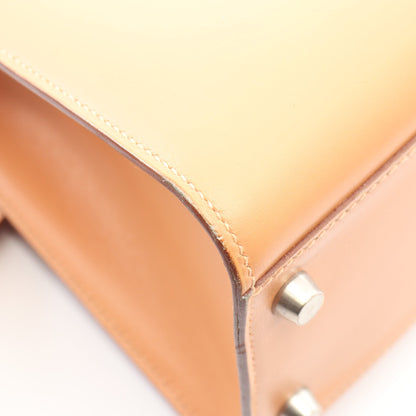 ケリースポーツMM ショルダーバッグ ボックスカーフ ベージュ シルバー金具 □B刻印 エルメス バッグ HERMES