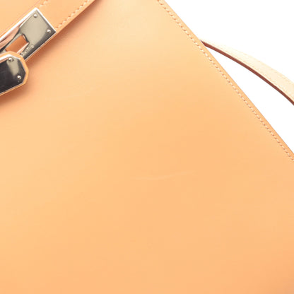 ケリースポーツMM ショルダーバッグ ボックスカーフ ベージュ シルバー金具 □B刻印 エルメス バッグ HERMES