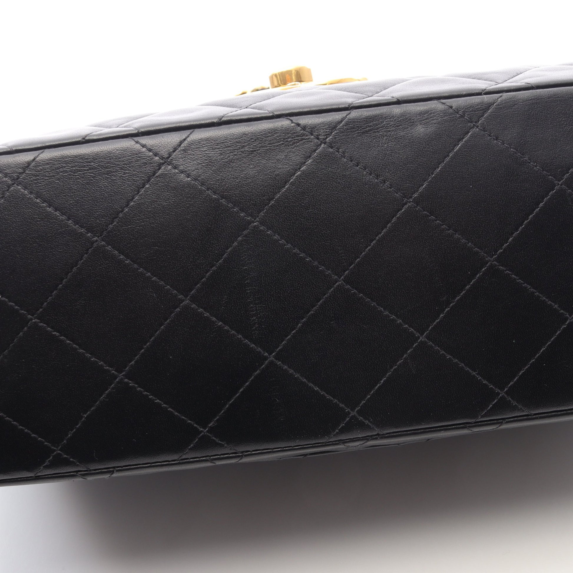 デカマトラッセ34 Wチェーンショルダーバッグ ラムスキン ブラック ゴールド金具 シャネル バッグ CHANEL