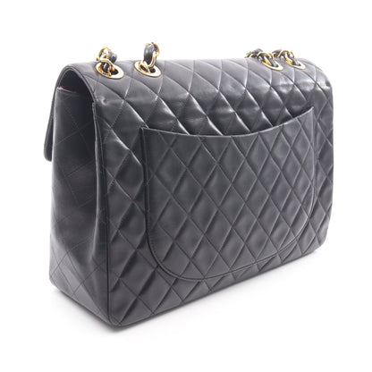 デカマトラッセ34 Wチェーンショルダーバッグ ラムスキン ブラック ゴールド金具 シャネル バッグ CHANEL