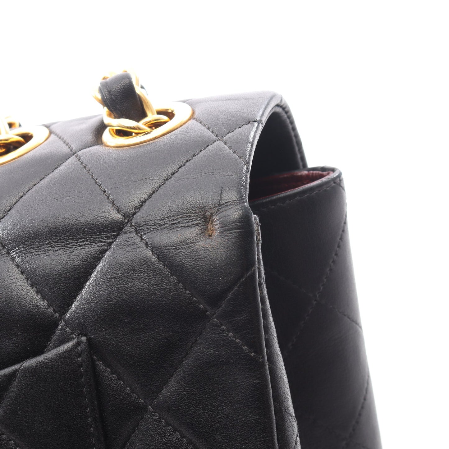 デカマトラッセ34 Wチェーンショルダーバッグ ラムスキン ブラック ゴールド金具 シャネル バッグ CHANEL