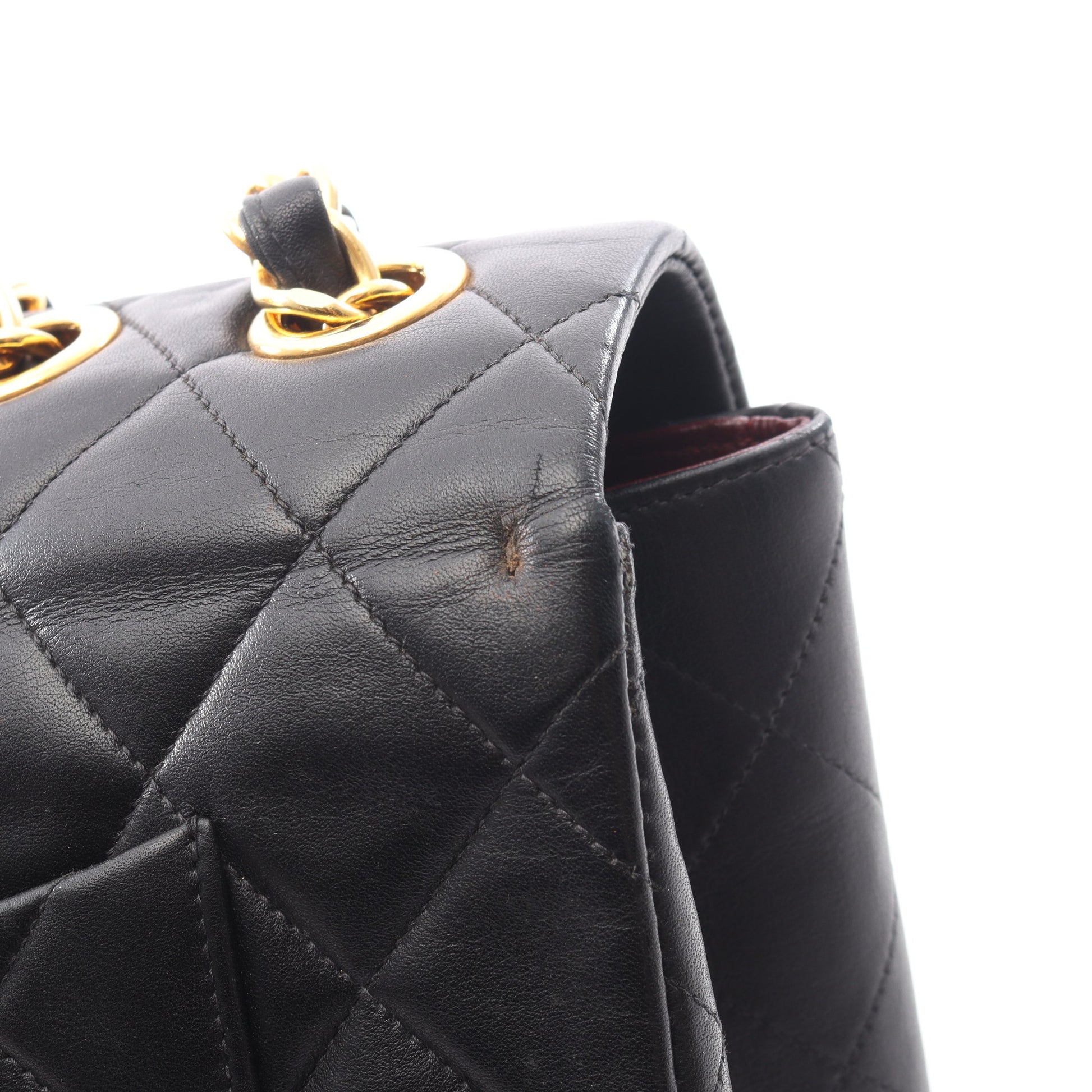 デカマトラッセ34 Wチェーンショルダーバッグ ラムスキン ブラック ゴールド金具 シャネル バッグ CHANEL
