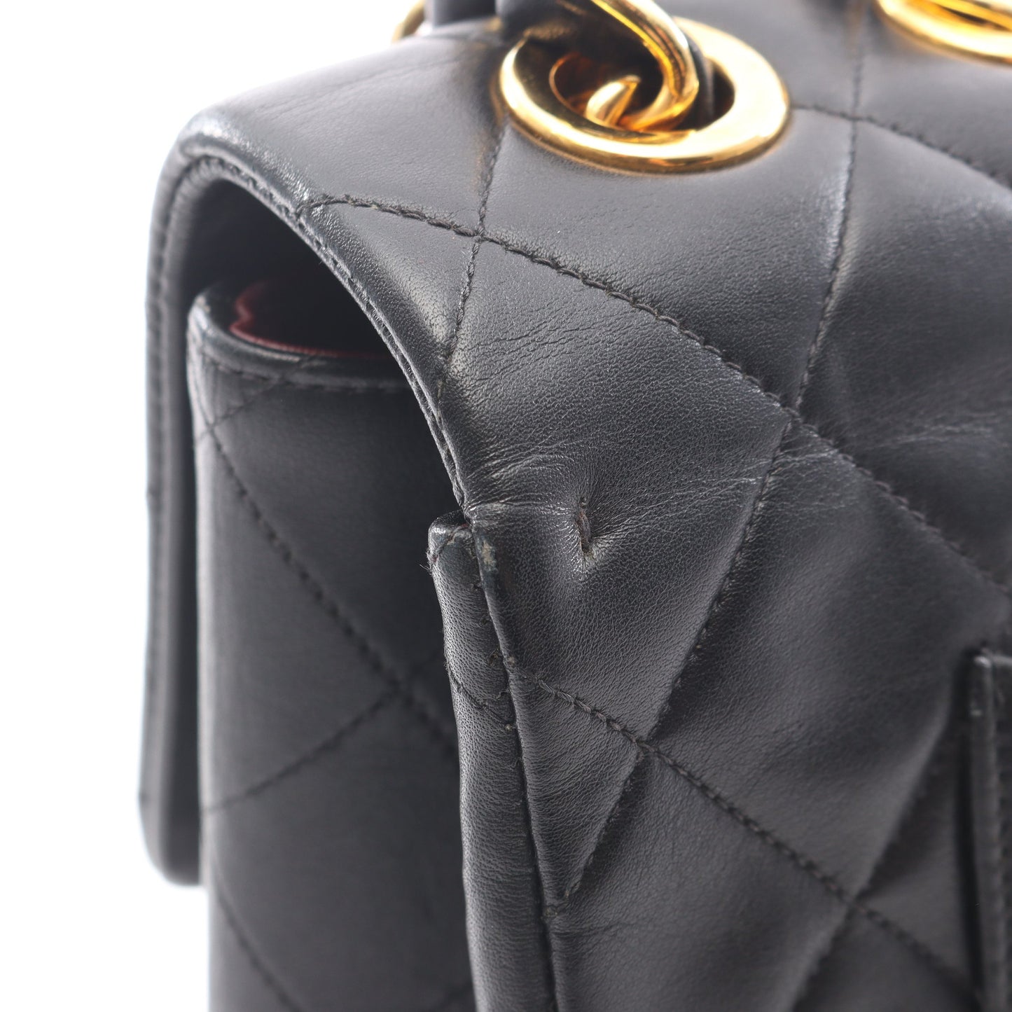 デカマトラッセ34 Wチェーンショルダーバッグ ラムスキン ブラック ゴールド金具 シャネル バッグ CHANEL