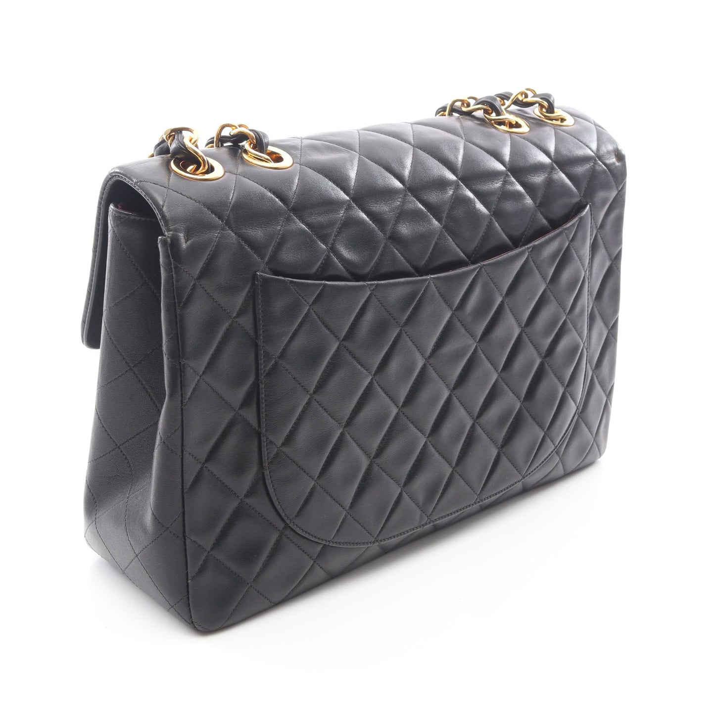 デカマトラッセ34 Wチェーンショルダーバッグ ラムスキン ブラック ゴールド金具 シャネル バッグ CHANEL