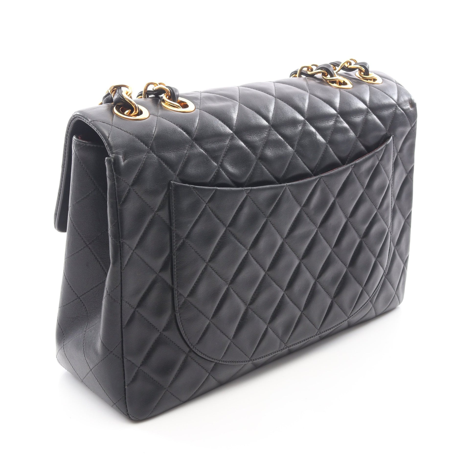 デカマトラッセ34 Wチェーンショルダーバッグ ラムスキン ブラック ゴールド金具 シャネル バッグ CHANEL