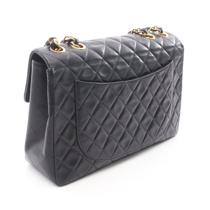 デカマトラッセ34 Wチェーンショルダーバッグ ラムスキン ブラック ゴールド金具 シャネル バッグ CHANEL