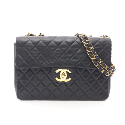 デカマトラッセ34 Wチェーンショルダーバッグ ラムスキン ブラック ゴールド金具 シャネル バッグ CHANEL