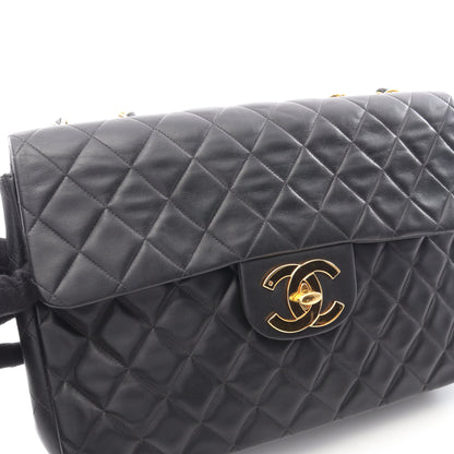 デカマトラッセ34 Wチェーンショルダーバッグ ラムスキン ブラック ゴールド金具 シャネル バッグ CHANEL