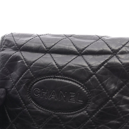 ワイルドステッチ ショルダーバッグ エイジドカーフスキン ブラック シルバー金具 シャネル バッグ CHANEL