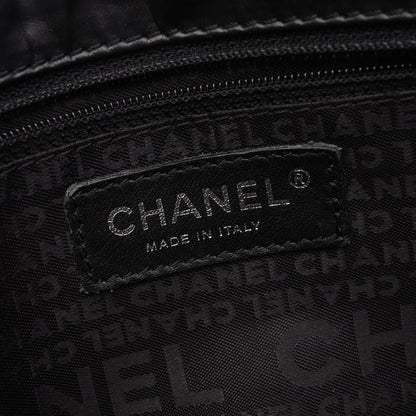 ワイルドステッチ ショルダーバッグ エイジドカーフスキン ブラック シルバー金具 シャネル バッグ CHANEL