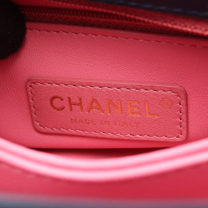ココハンドルXXS トップハンドル 2WAY ハンドバッグ レザー ネイビー マルチカラー ゴールド金具 シャネル バッグ CHANEL