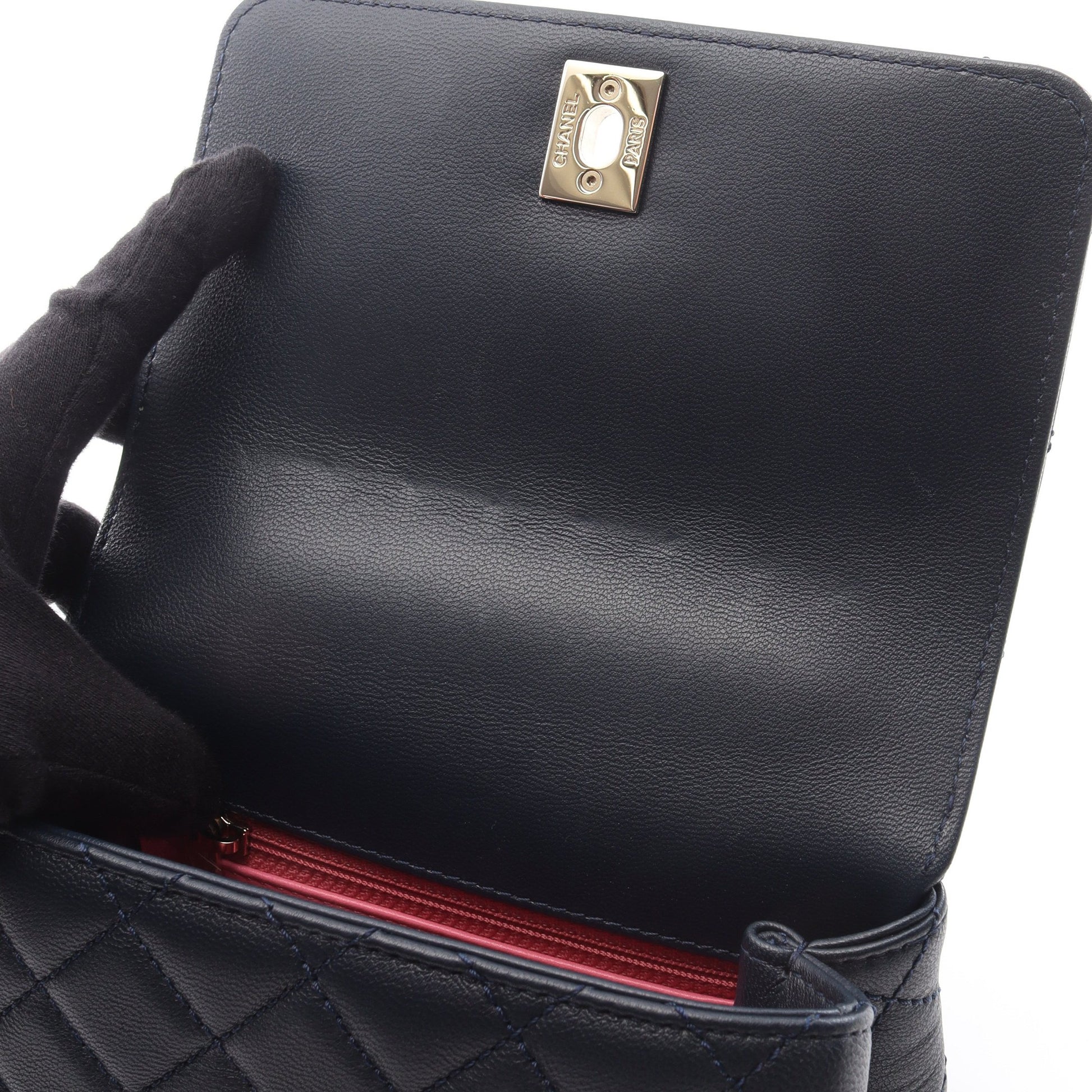 ココハンドルXXS トップハンドル 2WAY ハンドバッグ レザー ネイビー マルチカラー ゴールド金具 シャネル バッグ CHANEL
