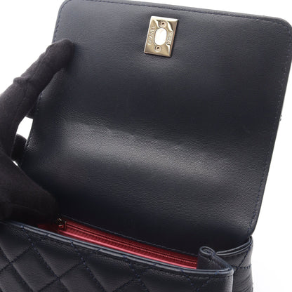 ココハンドルXXS トップハンドル 2WAY ハンドバッグ レザー ネイビー マルチカラー ゴールド金具 シャネル バッグ CHANEL