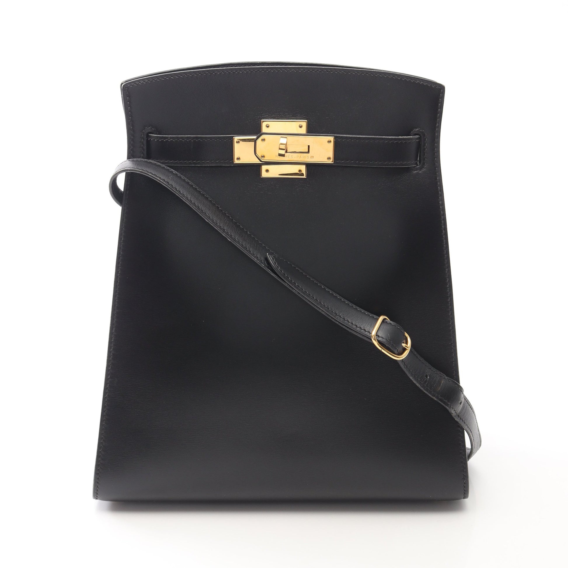 ケリースポーツMM ショルダーバッグ ボックスカーフ ブラック ゴールド金具 ○Y刻印 エルメス バッグ HERMES