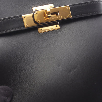ケリースポーツMM ショルダーバッグ ボックスカーフ ブラック ゴールド金具 ○Y刻印 エルメス バッグ HERMES