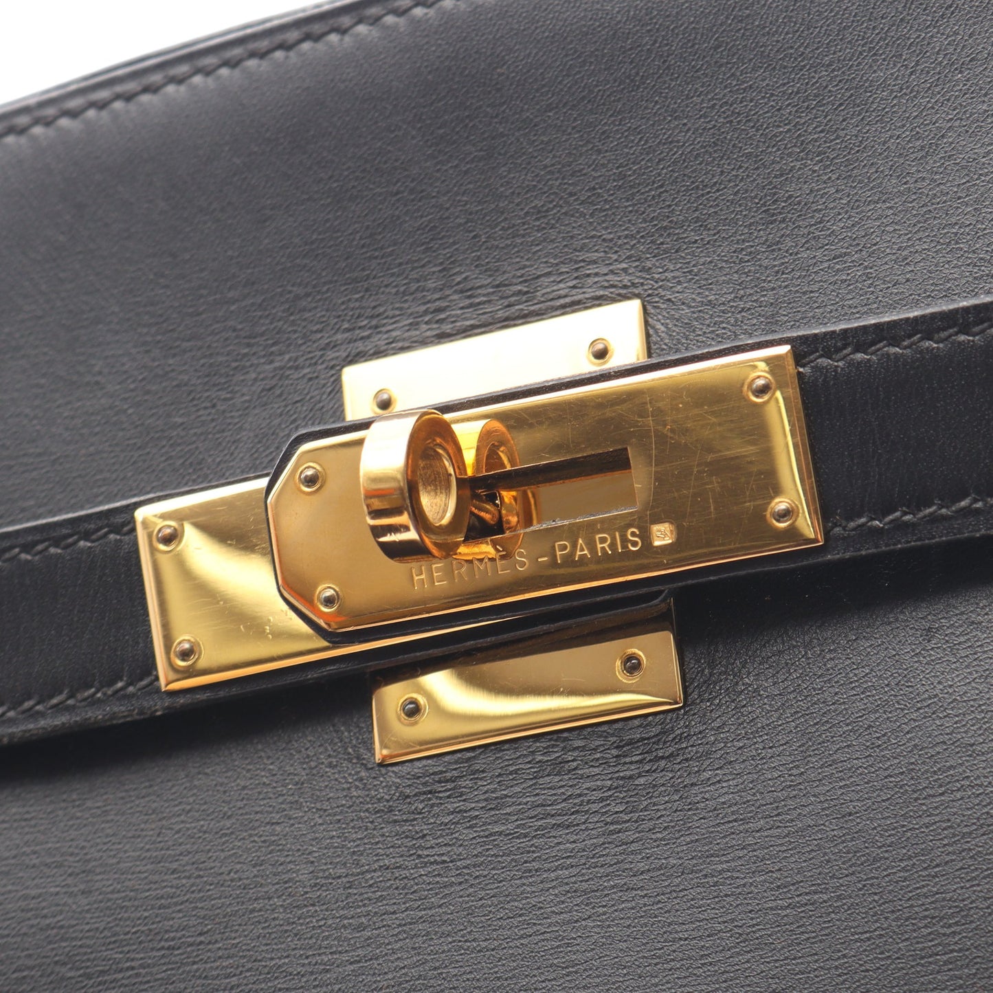 ケリースポーツMM ショルダーバッグ ボックスカーフ ブラック ゴールド金具 ○Y刻印 エルメス バッグ HERMES