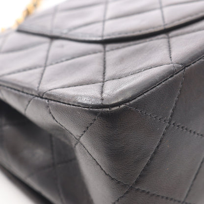 マトラッセ Wフラップ Wチェーンショルダーバッグ ラムスキン ブラック ゴールド金具 シャネル バッグ CHANEL