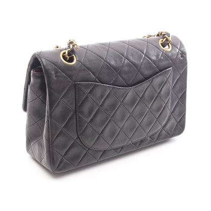 マトラッセ Wフラップ Wチェーンショルダーバッグ ラムスキン ブラック ゴールド金具 シャネル バッグ CHANEL