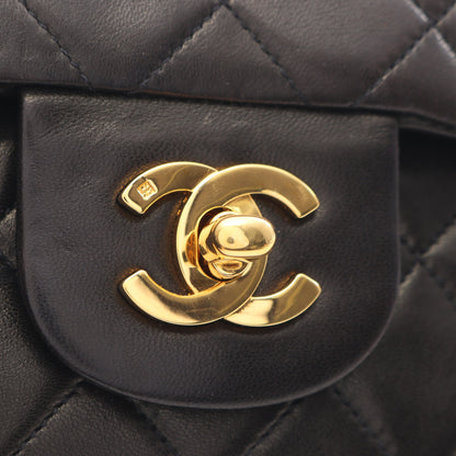 マトラッセ Wフラップ Wチェーンショルダーバッグ ラムスキン ブラック ゴールド金具 シャネル バッグ CHANEL