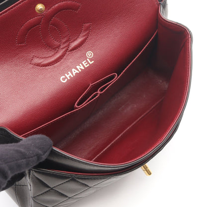 マトラッセ Wフラップ Wチェーンショルダーバッグ ラムスキン ブラック ゴールド金具 シャネル バッグ CHANEL