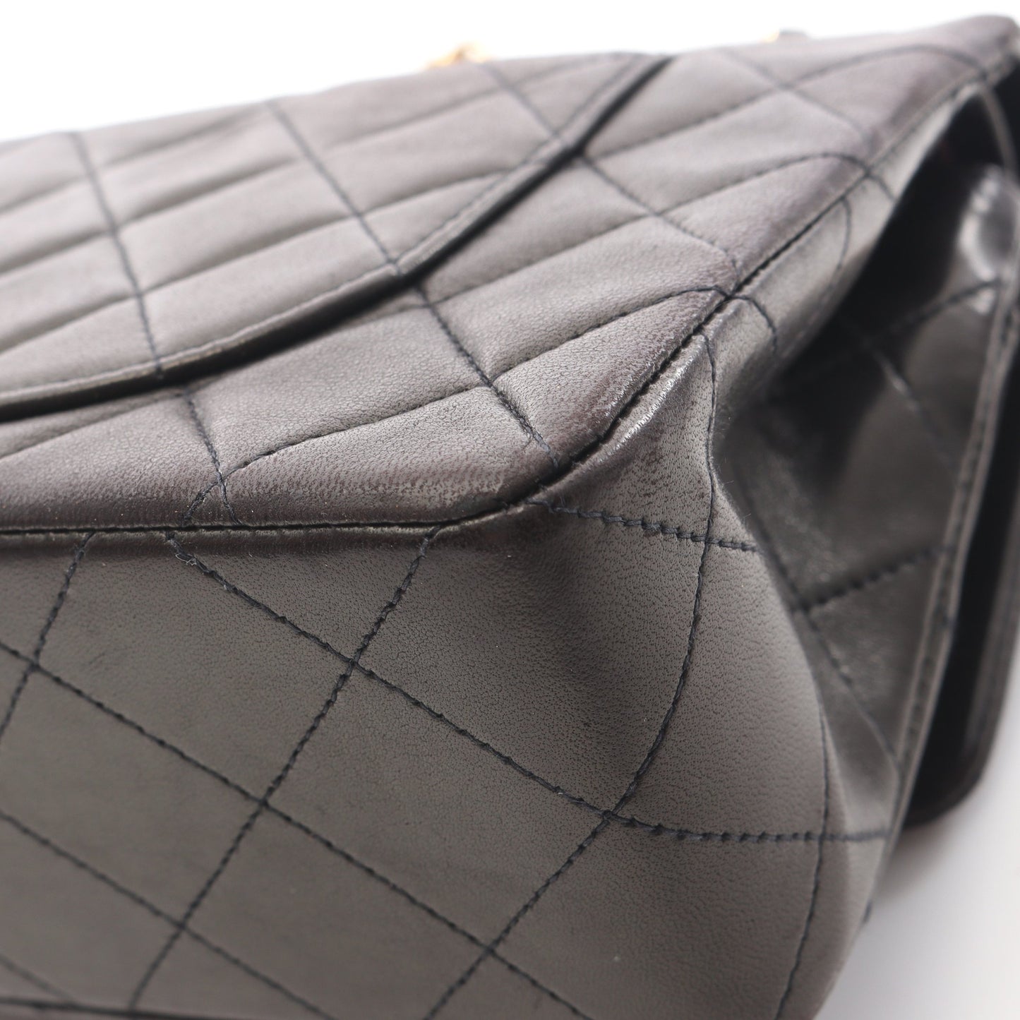 マトラッセ Wフラップ Wチェーンショルダーバッグ ラムスキン ブラック ゴールド金具 シャネル バッグ CHANEL
