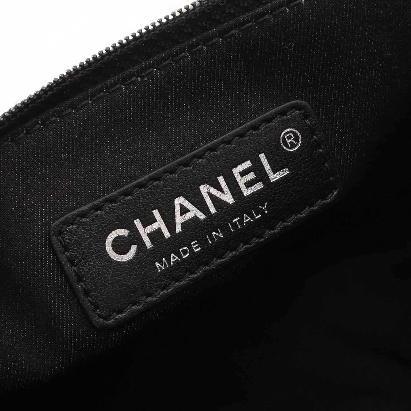 Wチェーンショルダーバッグ キャンバス レザー ホワイト ブラック シルバー金具 シャネル バッグ CHANEL