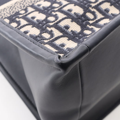 BOOK TOTE ブックトート オブリーク エンブロイダリー 2WAY ハンドバッグ トートバッグ キャンバス レザー ネイビー ベージュ クリスチャンディオール バッグ Christian Dior