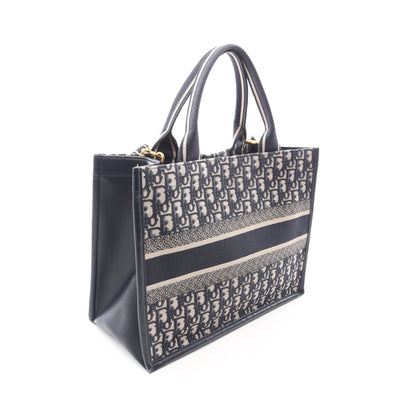 BOOK TOTE ブックトート オブリーク エンブロイダリー 2WAY ハンドバッグ トートバッグ キャンバス レザー ネイビー ベージュ クリスチャンディオール バッグ Christian Dior