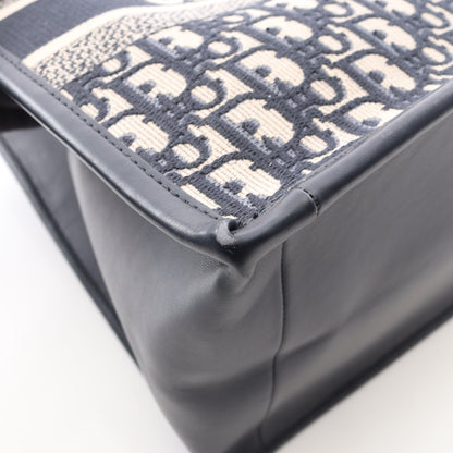BOOK TOTE ブックトート オブリーク エンブロイダリー 2WAY ハンドバッグ トートバッグ キャンバス レザー ネイビー ベージュ クリスチャンディオール バッグ Christian Dior