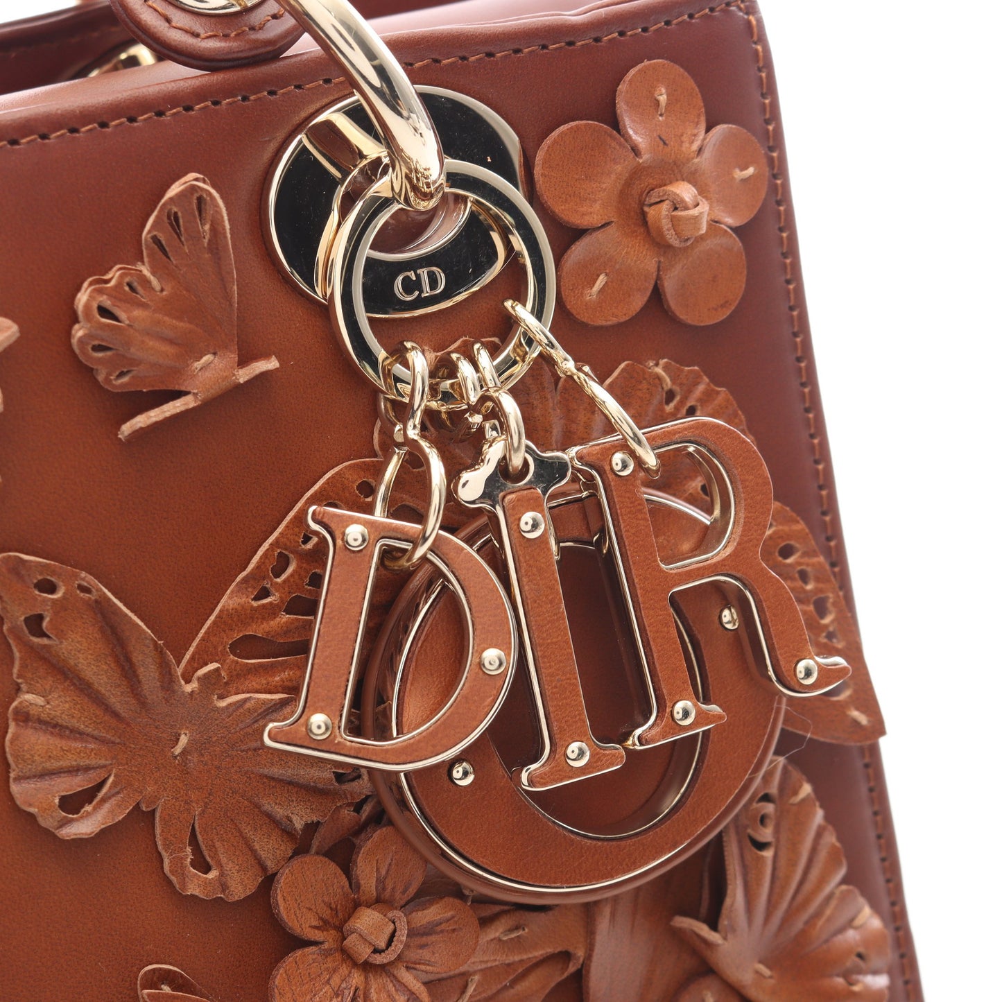 LADY DIOR レディディオール 2WAY ハンドバッグ レザー ブラウン クリスチャンディオール バッグ Christian Dior