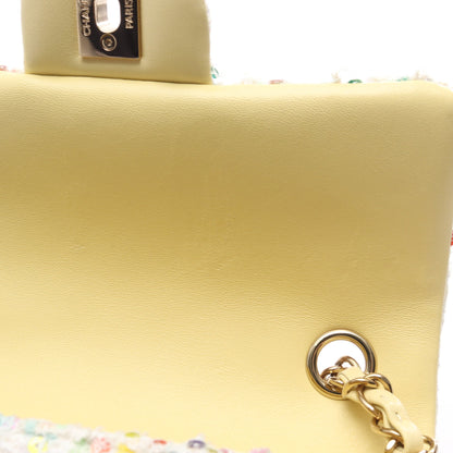 ミニマトラッセ20 チェーンショルダーバッグ ツイード ホワイト マルチカラー ゴールド金具 シャネル バッグ CHANEL