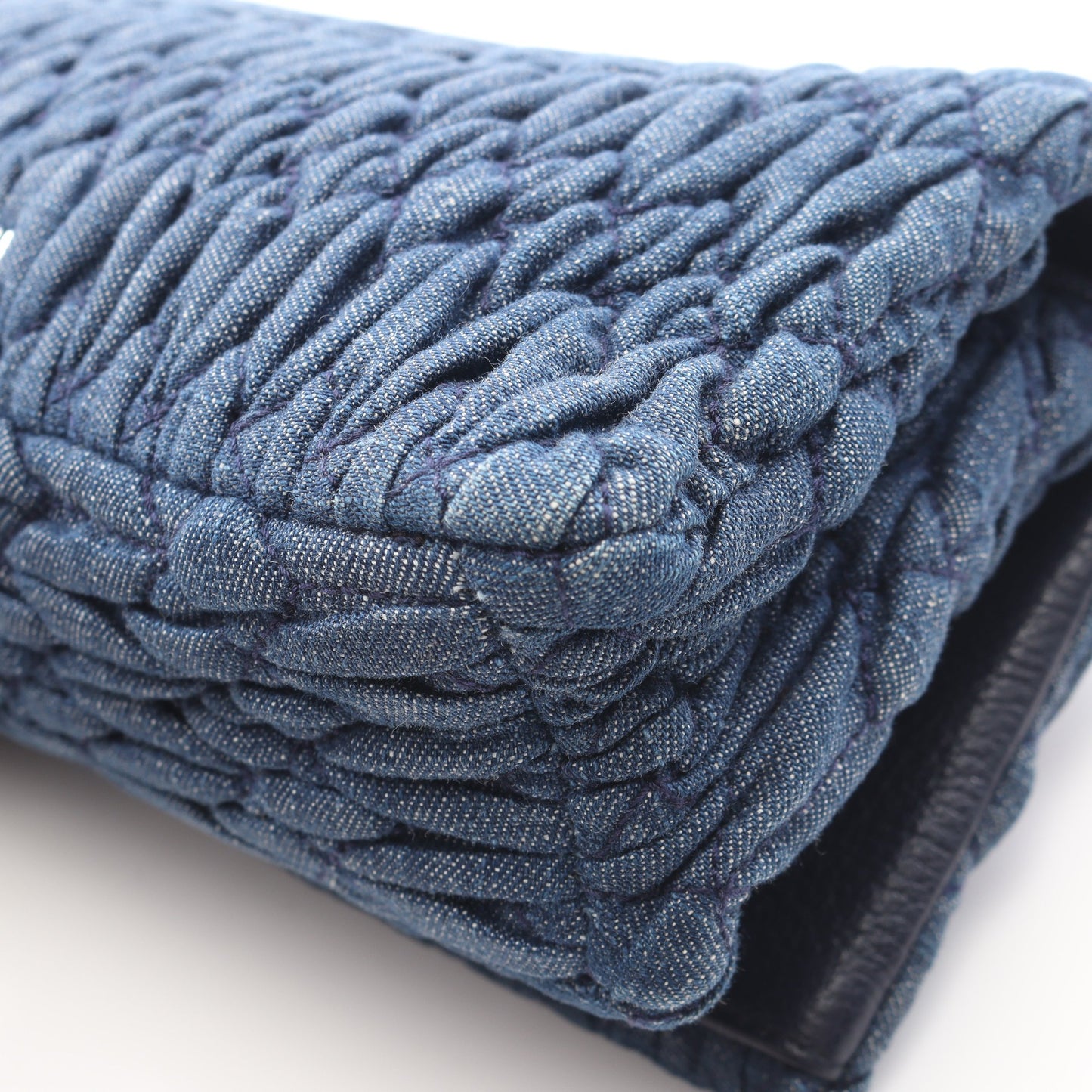 マテラッセ ショルダーバッグ デニム レザー ブルー ミュウミュウ バッグ miu miu