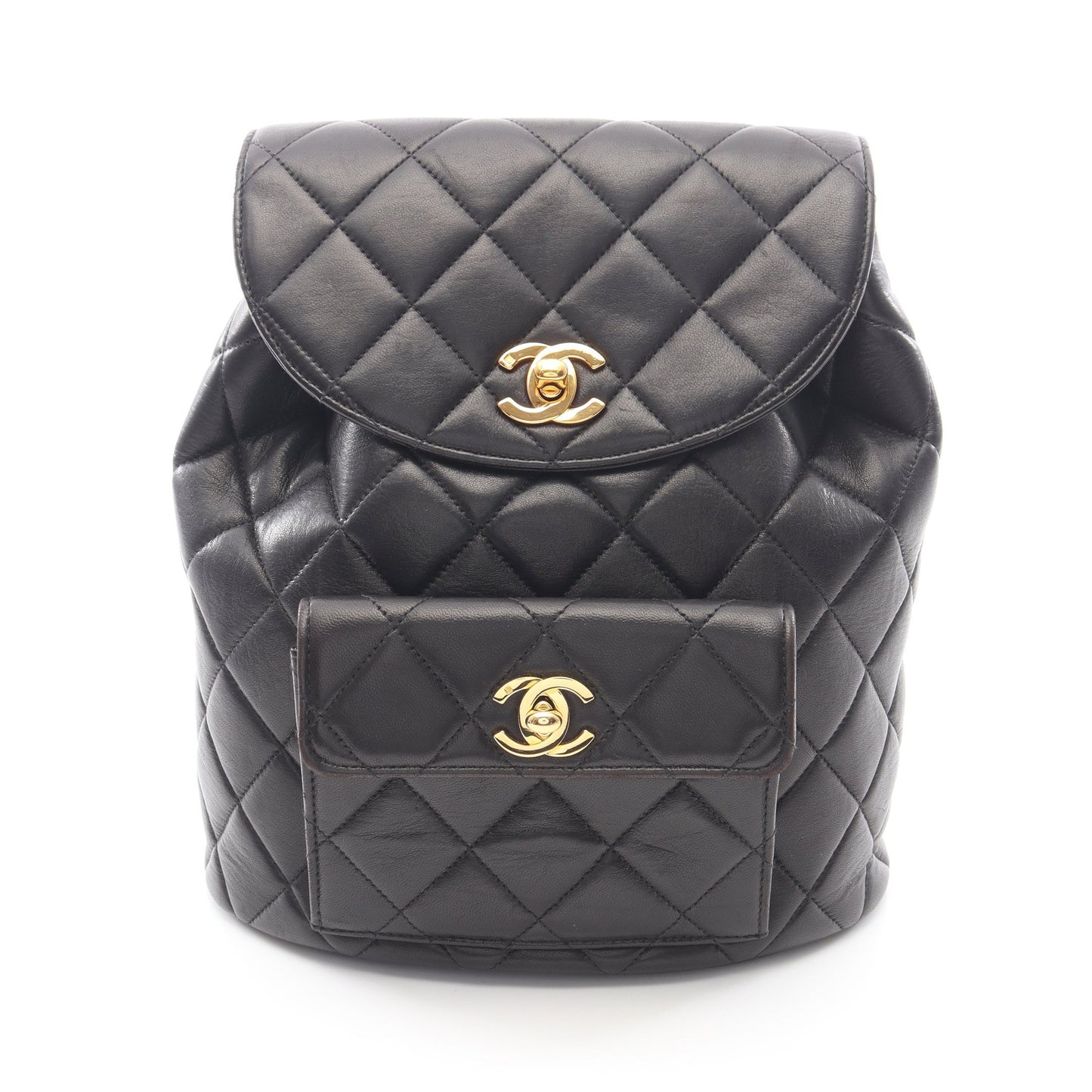 マトラッセ バックパック リュックサック ラムスキン ブラック ゴールド金具 シャネル バッグ CHANEL