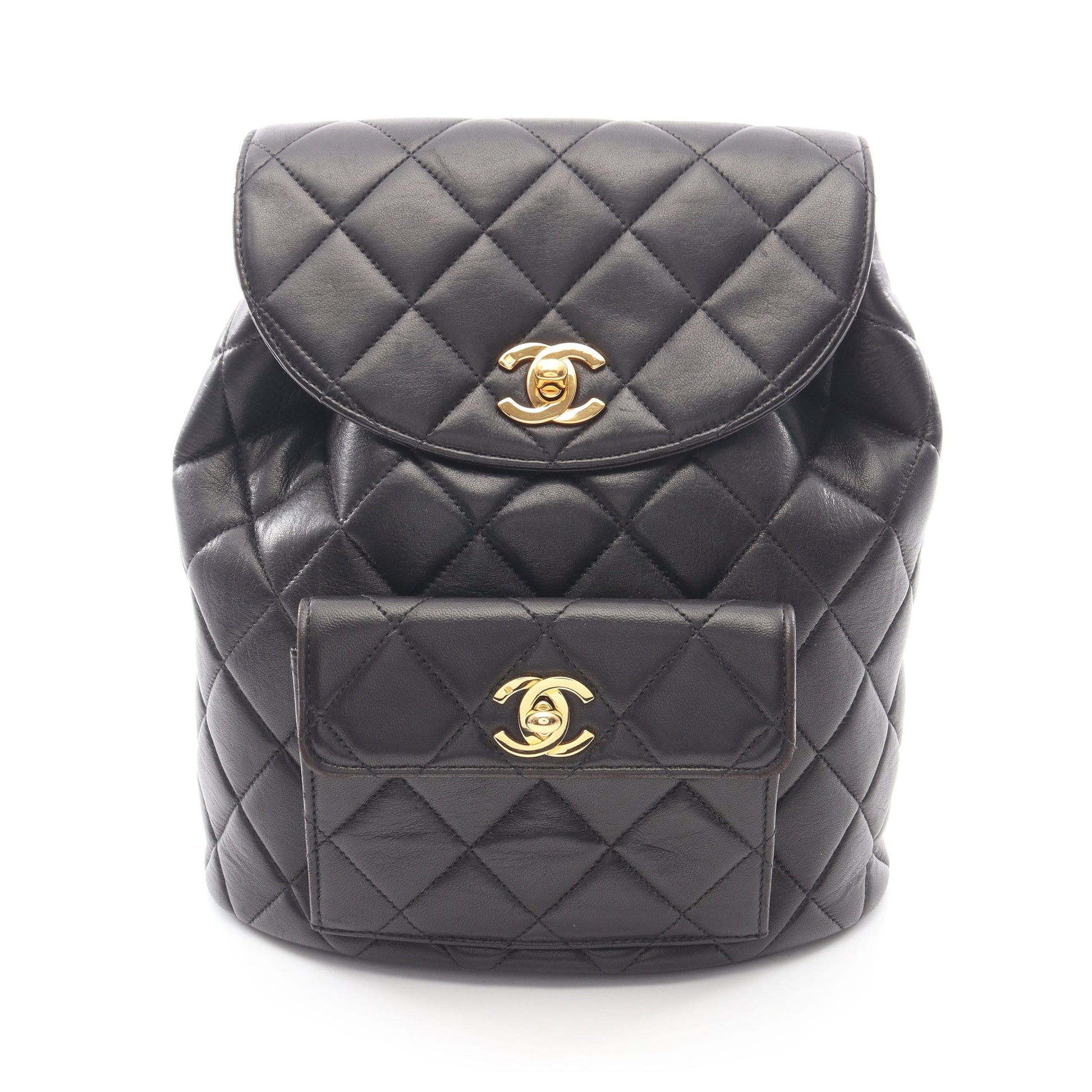 マトラッセ バックパック リュックサック ラムスキン ブラック ゴールド金具 シャネル バッグ CHANEL