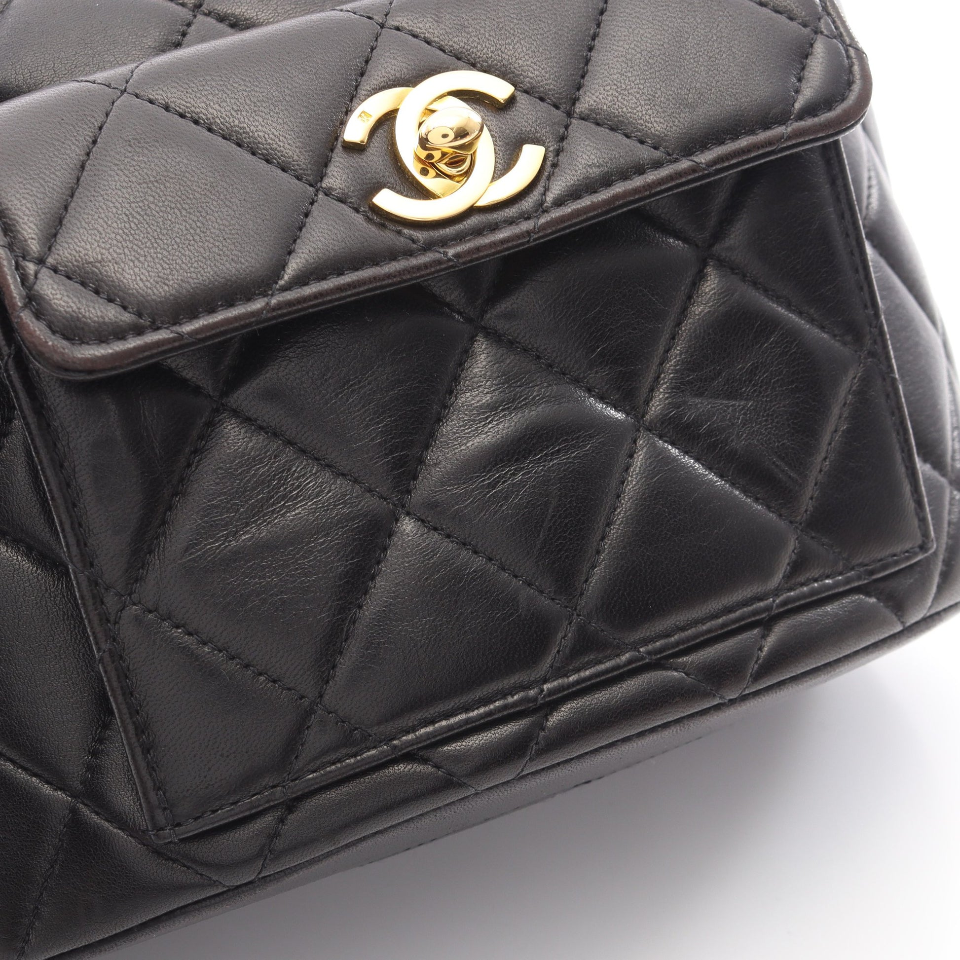 マトラッセ バックパック リュックサック ラムスキン ブラック ゴールド金具 シャネル バッグ CHANEL