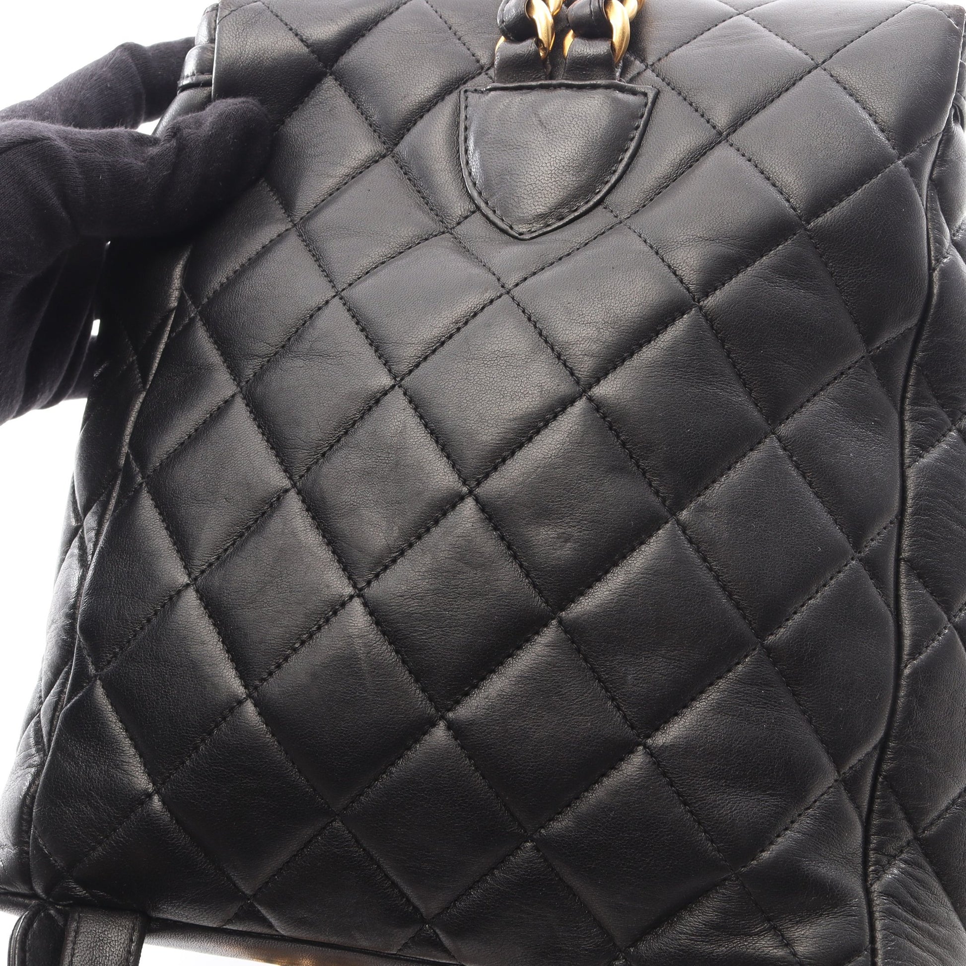 マトラッセ バックパック リュックサック ラムスキン ブラック ゴールド金具 シャネル バッグ CHANEL