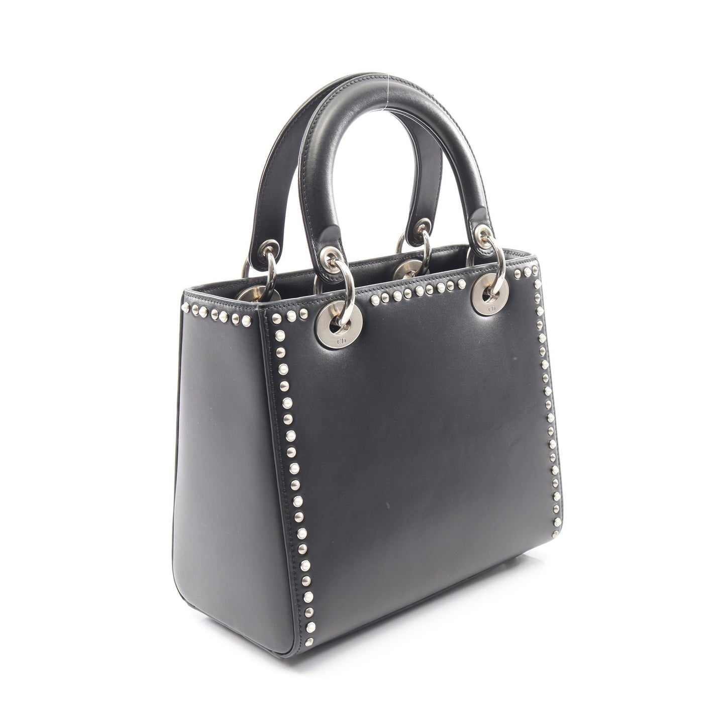 LADY DIOR レディディオール スタッズ 2WAY ハンドバッグ レザー ブラック クリスチャンディオール バッグ Christian Dior