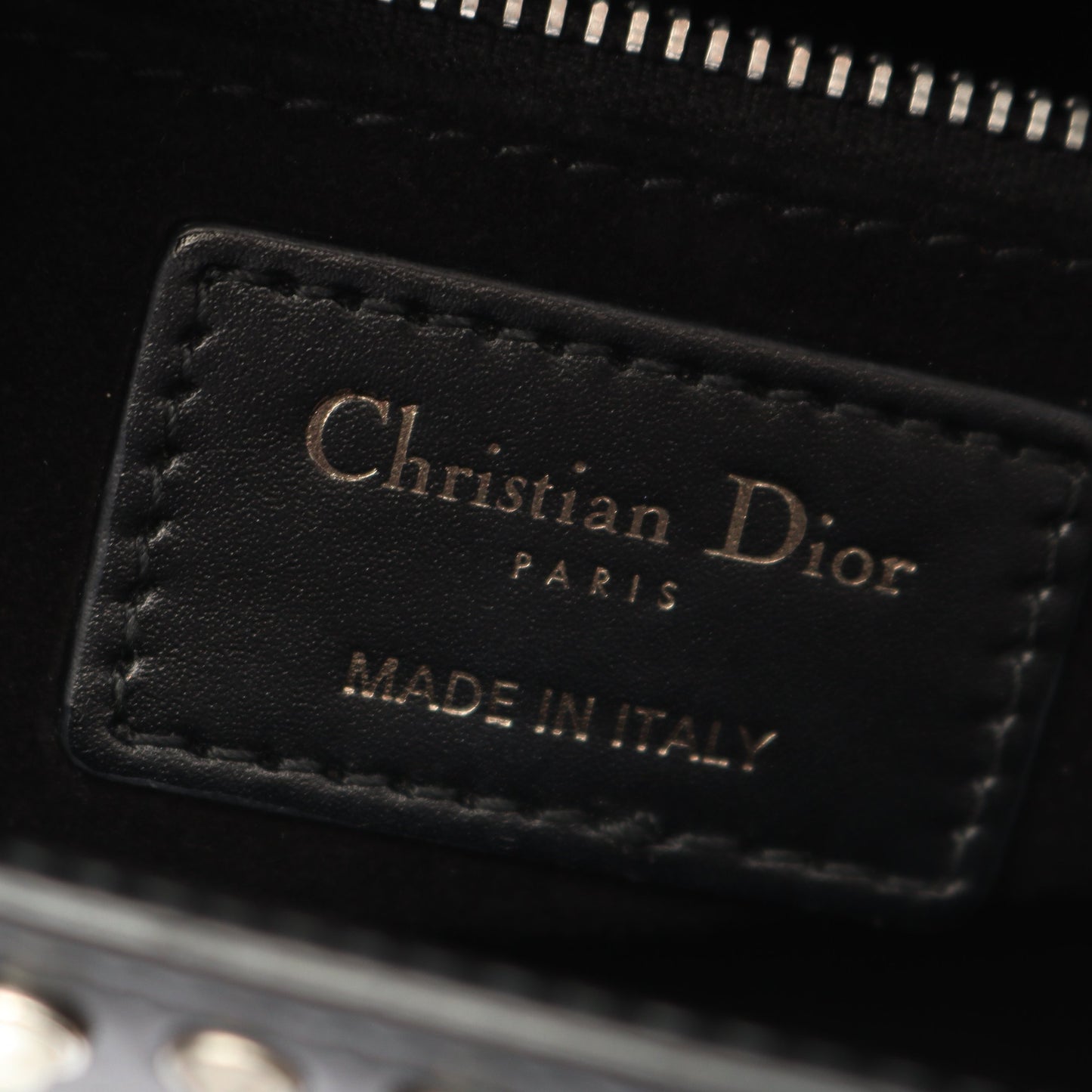 LADY DIOR レディディオール スタッズ 2WAY ハンドバッグ レザー ブラック クリスチャンディオール バッグ Christian Dior