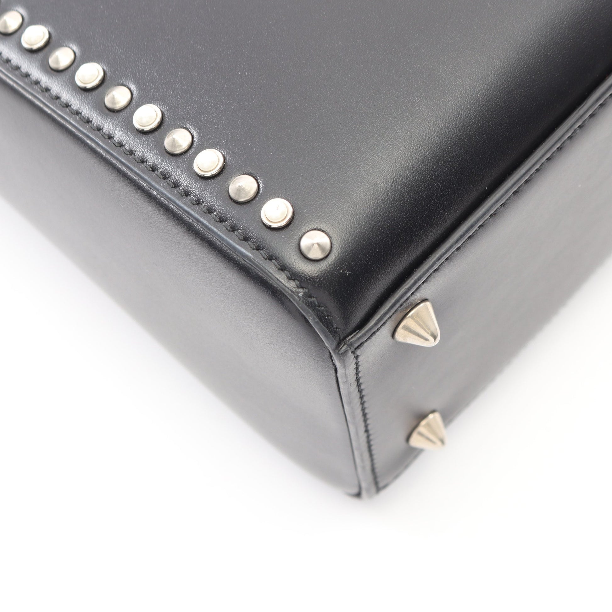 LADY DIOR レディディオール スタッズ 2WAY ハンドバッグ レザー ブラック クリスチャンディオール バッグ Christian Dior