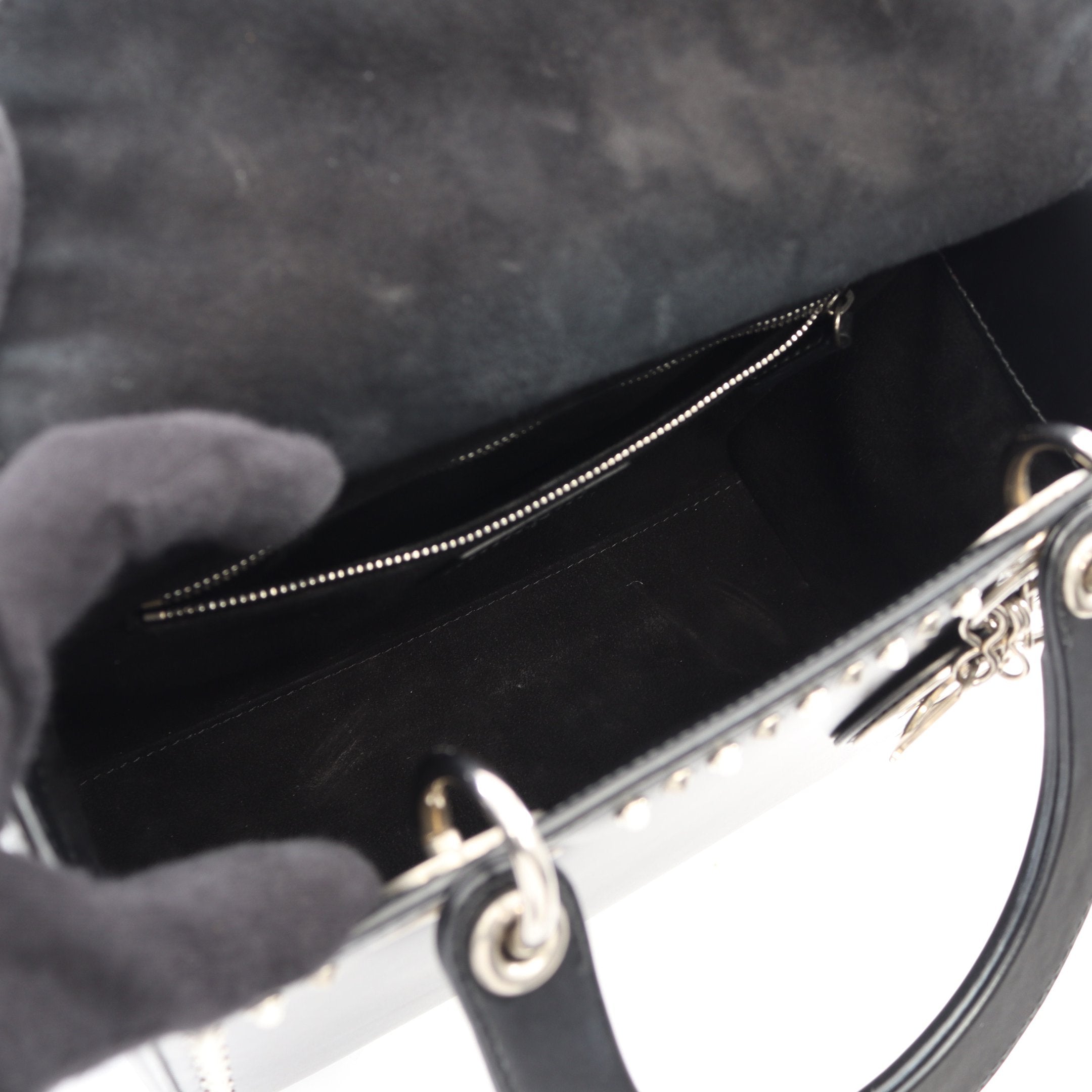 LADY DIOR レディディオール スタッズ 2WAY ハンドバッグ レザー
