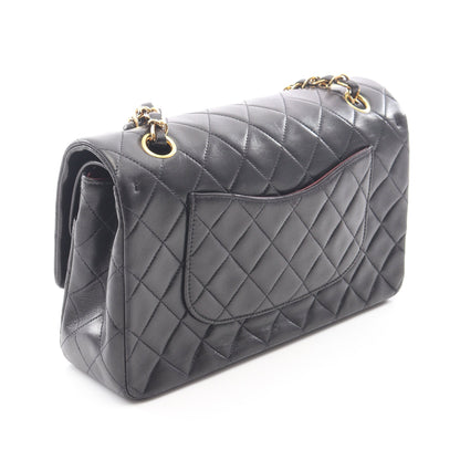 マトラッセ Wフラップ Wチェーンショルダーバッグ ラムスキン ブラック ゴールド金具 シャネル バッグ CHANEL
