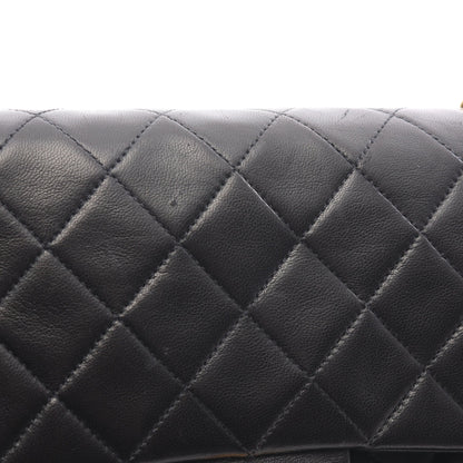 マトラッセ Wフラップ Wチェーンショルダーバッグ ラムスキン ブラック ゴールド金具 シャネル バッグ CHANEL