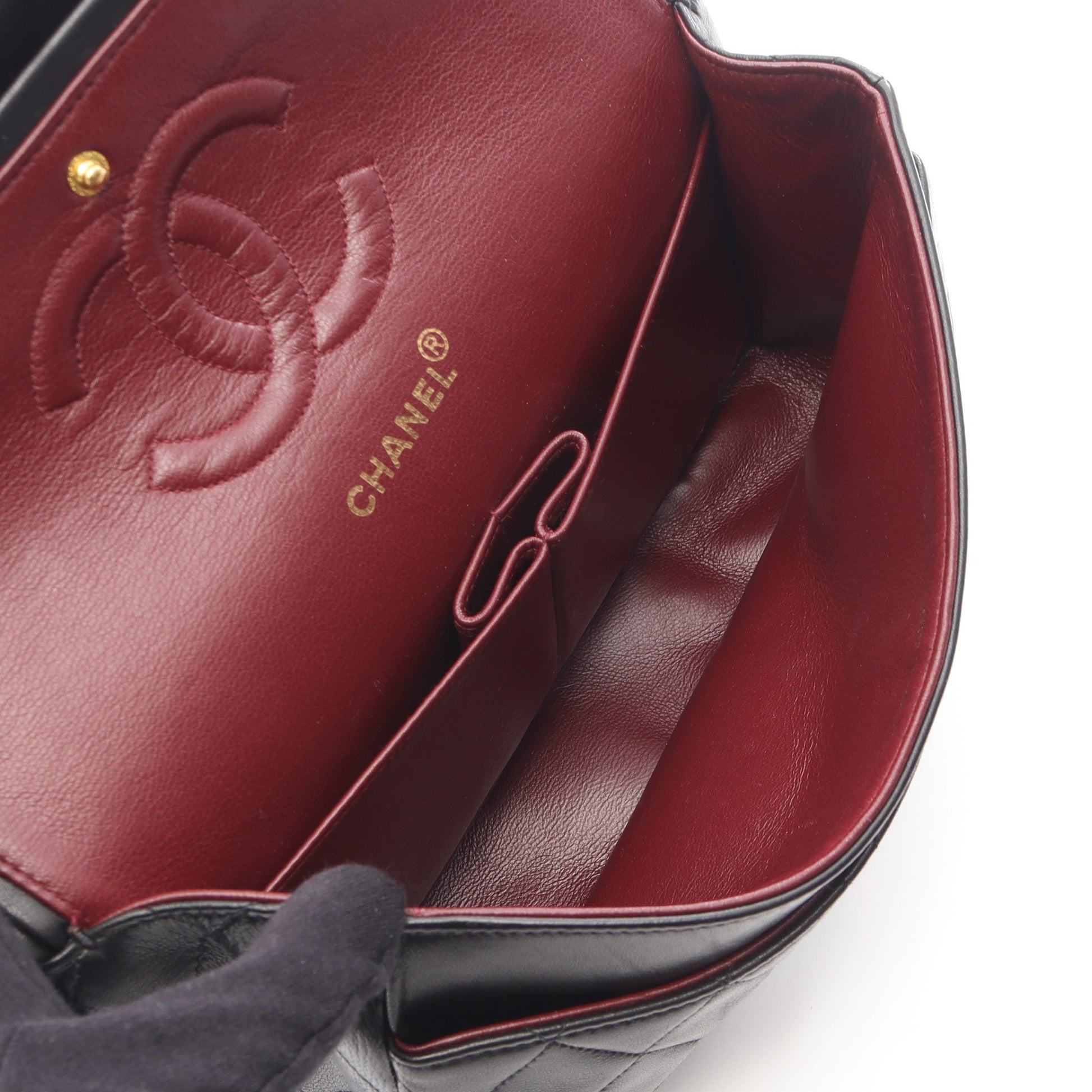 マトラッセ Wフラップ Wチェーンショルダーバッグ ラムスキン ブラック ゴールド金具 シャネル バッグ CHANEL