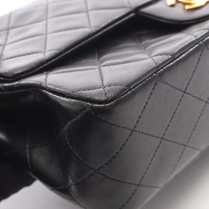 マトラッセ Wフラップ Wチェーンショルダーバッグ ラムスキン ブラック ゴールド金具 シャネル バッグ CHANEL