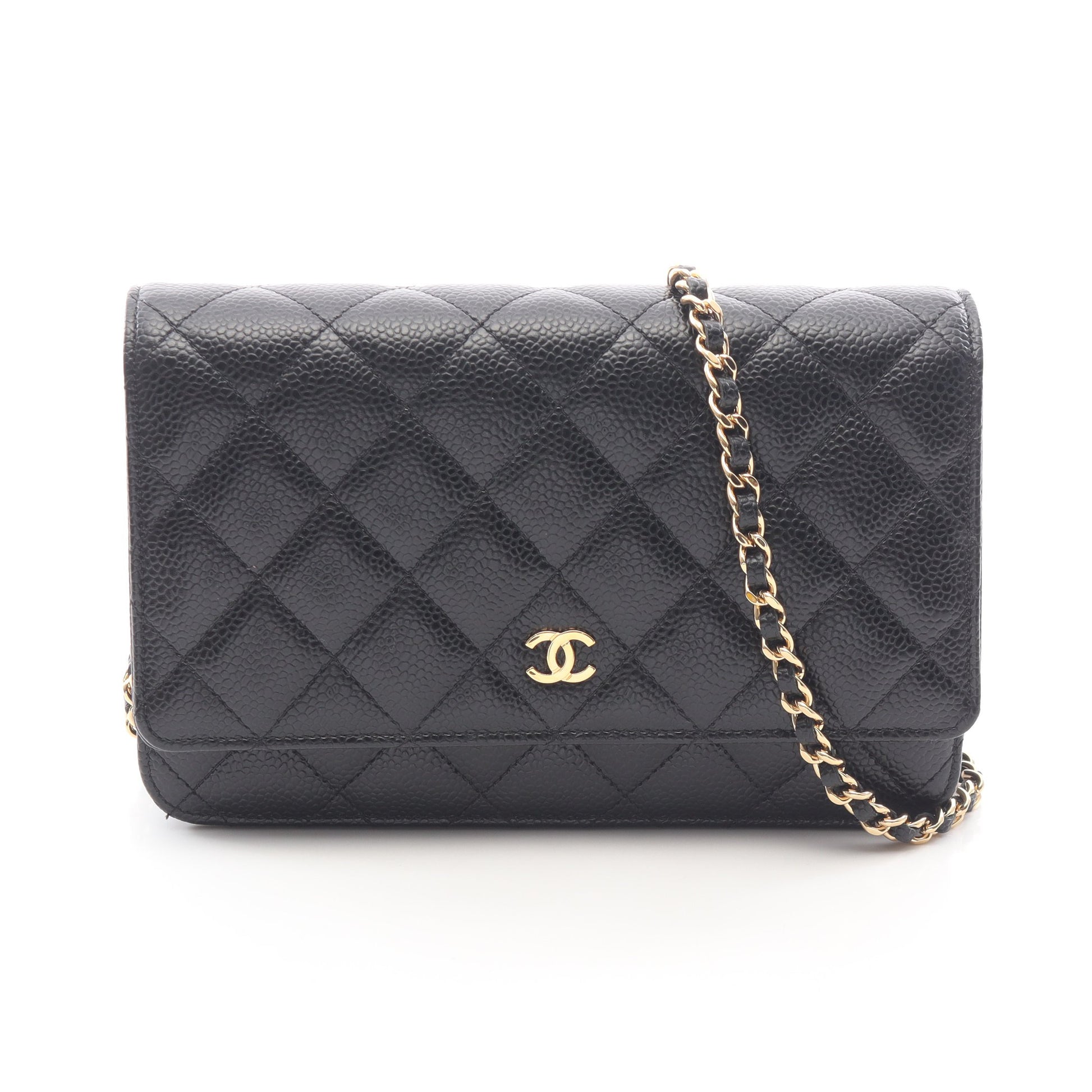 マトラッセ チェーンウォレット キャビアスキン ブラック ゴールド金具 シャネル バッグ CHANEL
