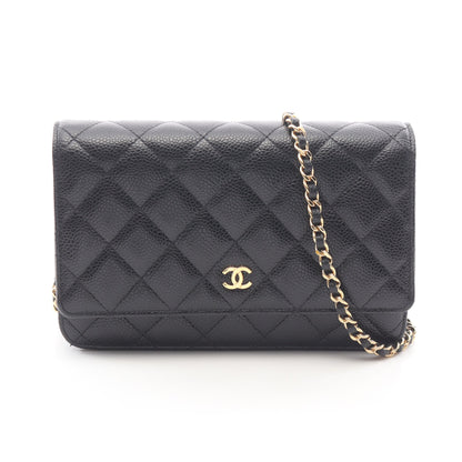 マトラッセ チェーンウォレット キャビアスキン ブラック ゴールド金具 シャネル バッグ CHANEL