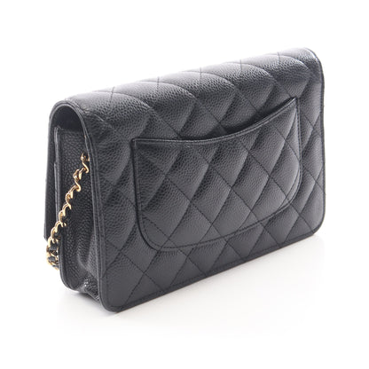 マトラッセ チェーンウォレット キャビアスキン ブラック ゴールド金具 シャネル バッグ CHANEL